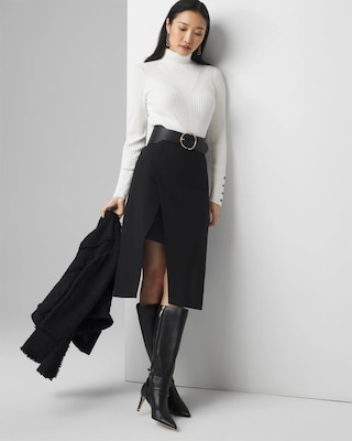någonstans asymmetry-volume jumper skirt NECK-SHIRRING-VOLUME-JUMPER-